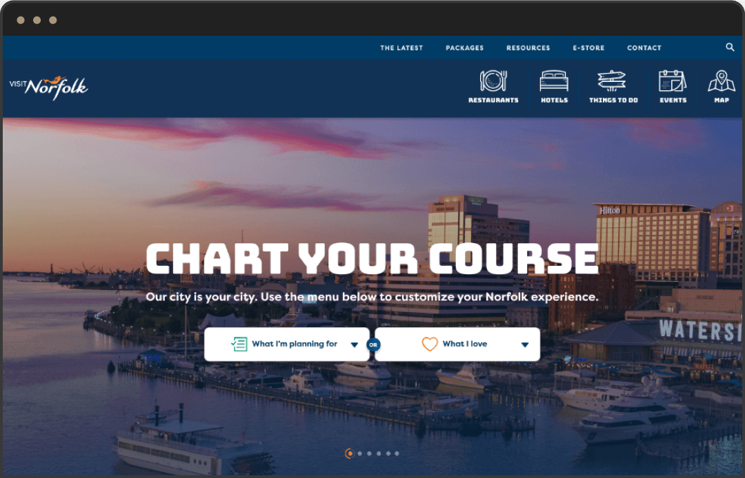 Visit Norfolk - Reimagining VisitNorfolk.Com, web browser